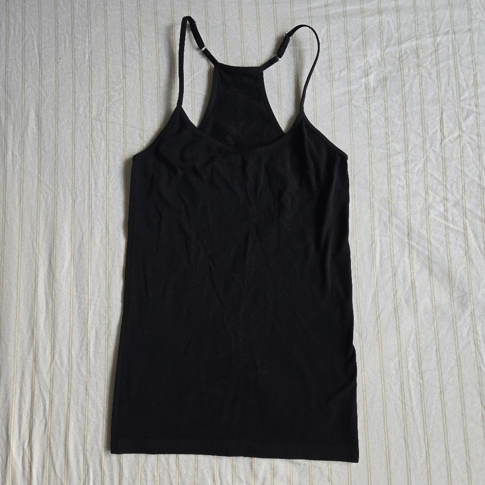 Vintage Energie Y2k 90’s Strappy Racerback Cami Tank Top Sz XS - S Solid Black